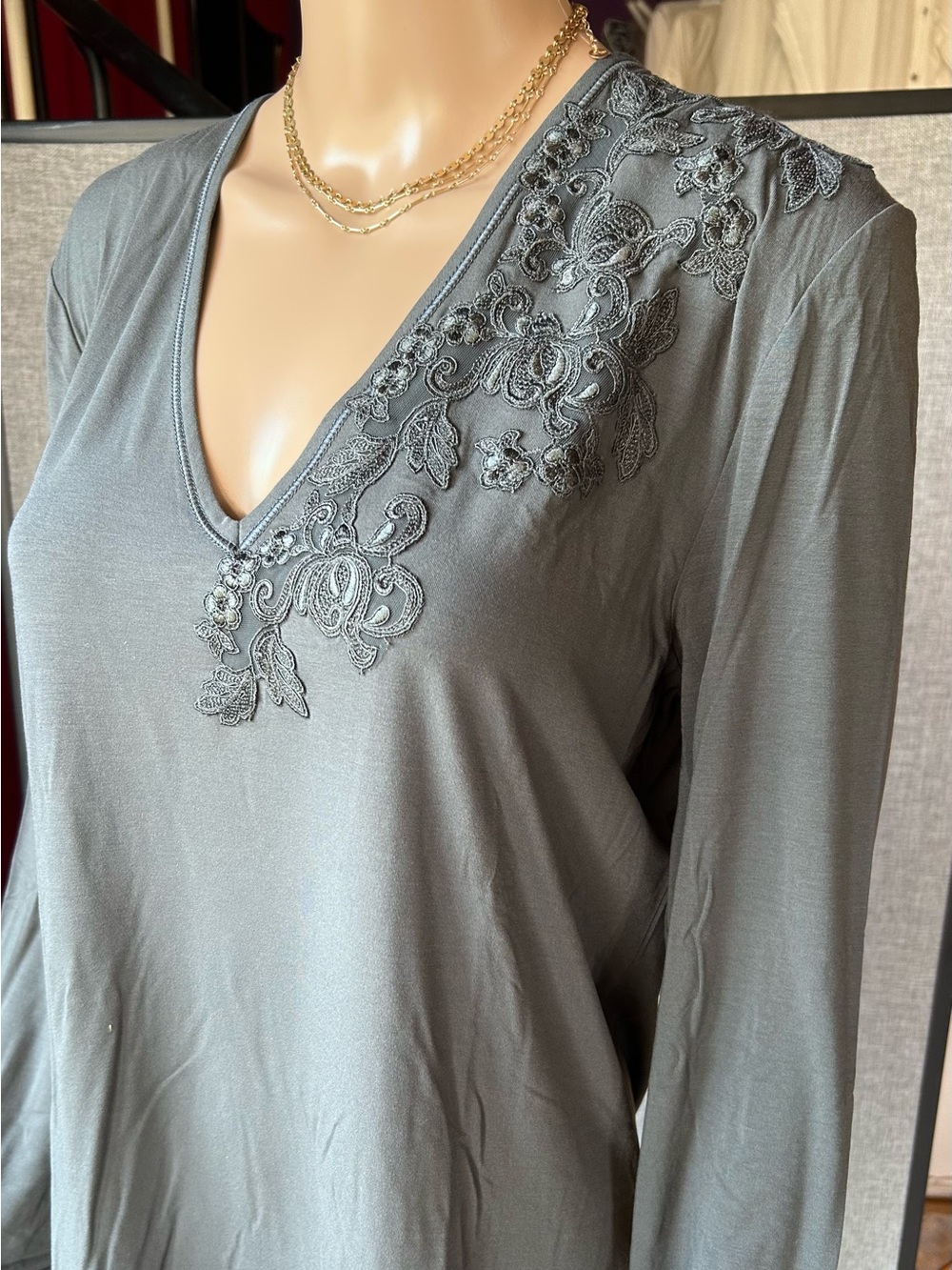 La Perla Luxury Pajama / Lounge Top & Bottom Charcoal NWT